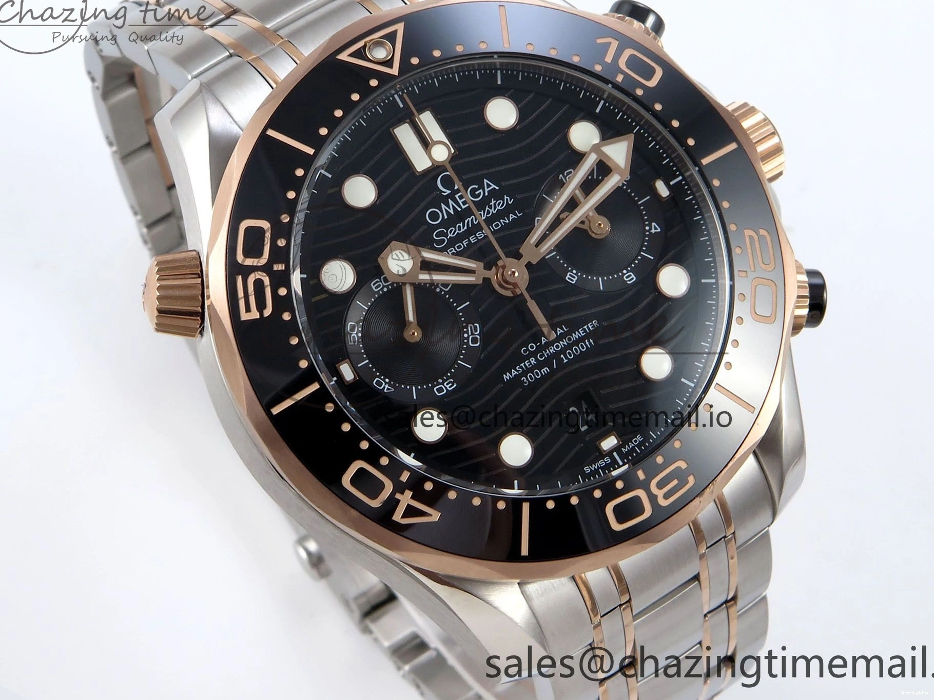 0507 Seamaster 300m Chrono SS YG OMF 1:1 Best Edition Blue Dial on SS YG Bracelet A Popular 7685